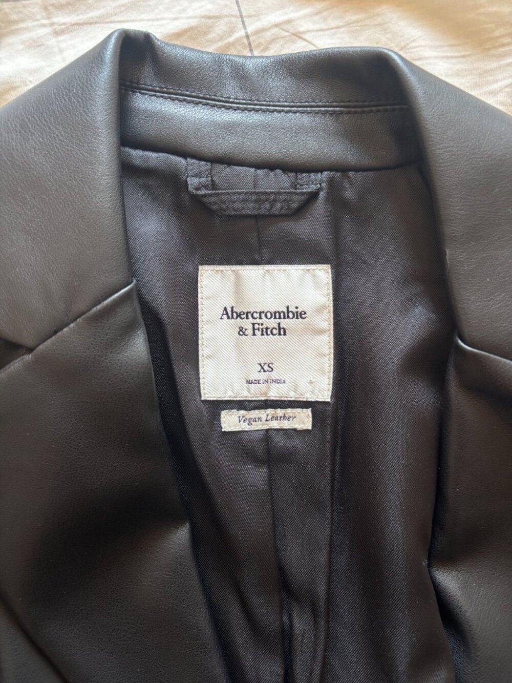 Abercrombie & Fitch Vegan Leather Long Length Coat XS - Picture 6 of 7